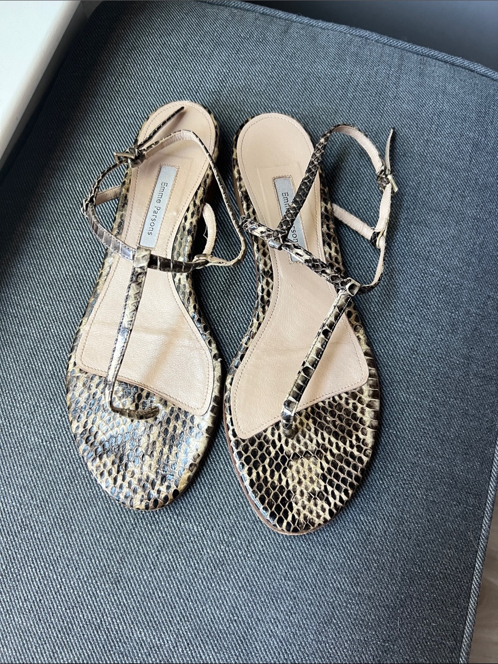 Emme Parsons Snake Print Cecilia Sandals - 39 - US8